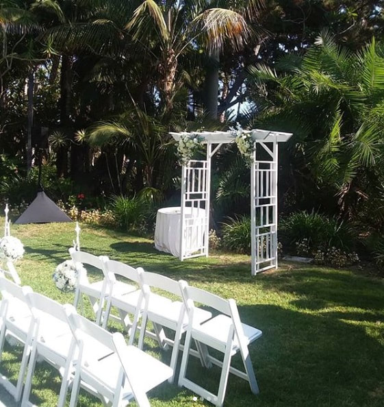 Secluded garden wedding at Paradise Point Resort