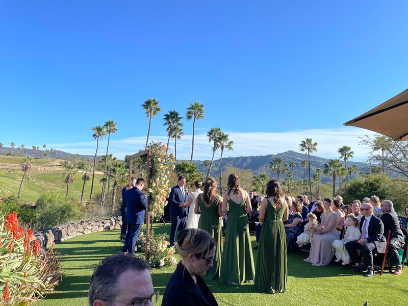 A wedding ceremony at the Kijami Overlook at the San Diego Zoo Safari Park